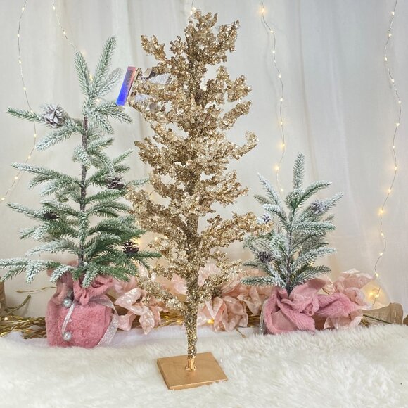 Rachel Zoe Jeweled Cluster Crystal Glass Gold Holiday Christmas Tree 24" New - Picture 11 of 16